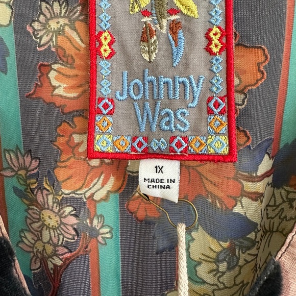 Johnny Was Plus Ontar Beesley Silk-Blend Maxi Dress Size 1X - Picture 8 of 14